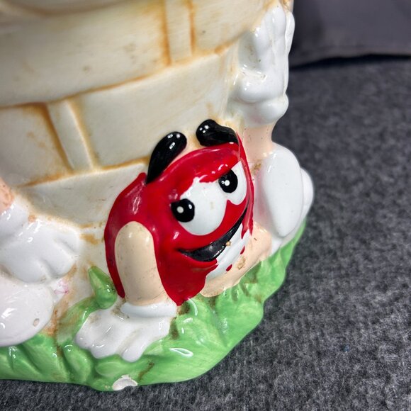 M&M Ceramic Easter Basket Vintage Yellow Red Easter‎ Bunny - Picture 3 of 15